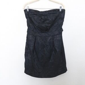 Y2K Juicy Couture Women‎ Strapless Dress Size 10 Black Brocade Party Grunge Glam